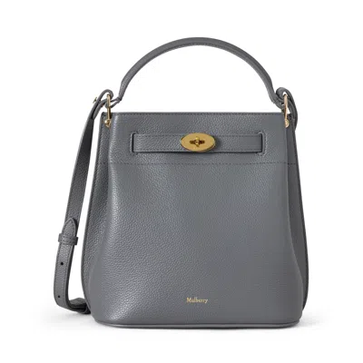 Mulberry Islington Bucket In Foggy Grey Small Classic Grain