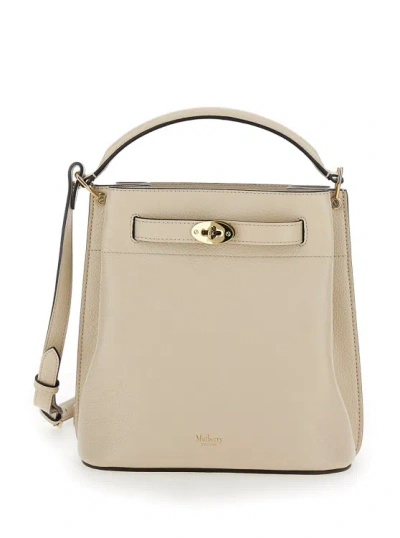 Mulberry Islington Leather Bucket Bag In White