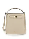 MULBERRY SMALL ISLINGTON WHITE BUCKET BAG WITH TWIST LOCK CLOSURE IN HAMMERED LEATHER WOMAN