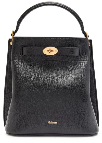 Mulberry Islington Grained Leather Bucket Bag In Black