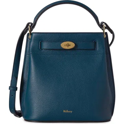 Mulberry Islington Leather Bucket Bag In Blue