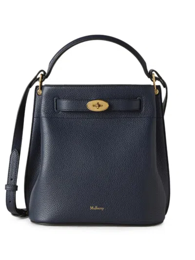 Mulberry Islington Leather Bucket Bag In Blue