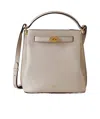 Mulberry 'islington Mini' White Bucket Bag With Turn-lock Closure And Logo In Nude