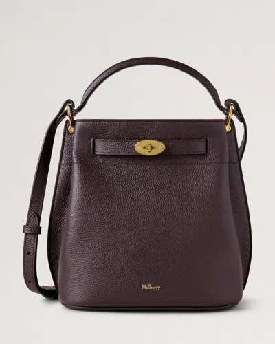Mulberry Islington Bucket Ebony Small Classic Grain In Burgundy