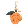 Mulberry Peeling Orange Leaf-charm Keyring In Orange