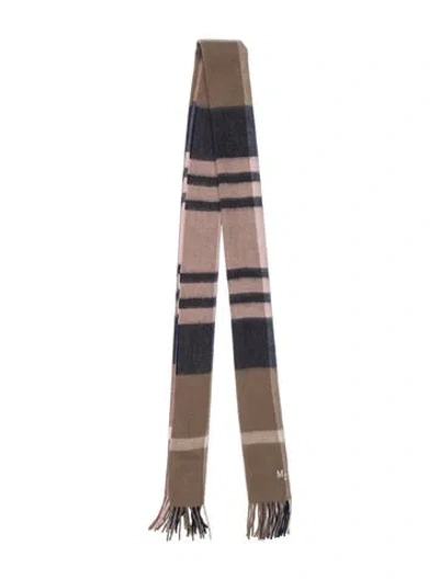 Pre-owned Mulberry Lambswool Striped Scarf In Brown