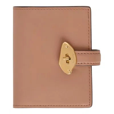 Mulberry Lana Compact Wallet Sable High Gloss Leather In Pattern