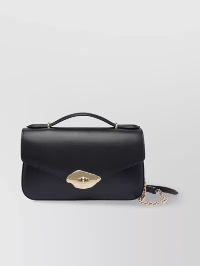 Mulberry Lana Day High Gloss Leather Top Handle Bag In Black