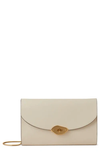 Mulberry Lana High Gloss Leather Clutch In Eggshell