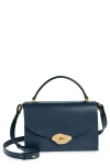 Mulberry Lana High Gloss Leather Top Handle Bag In Night Sky