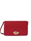 Mulberry Lana High Gloss Leather Wallet On A Strap In Red