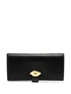 Mulberry Lana Long High Gloss Leather Bifold Wallet In Black