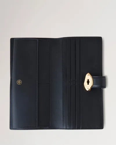 Mulberry Lana Long Bifold Wallet Black High Gloss Leather