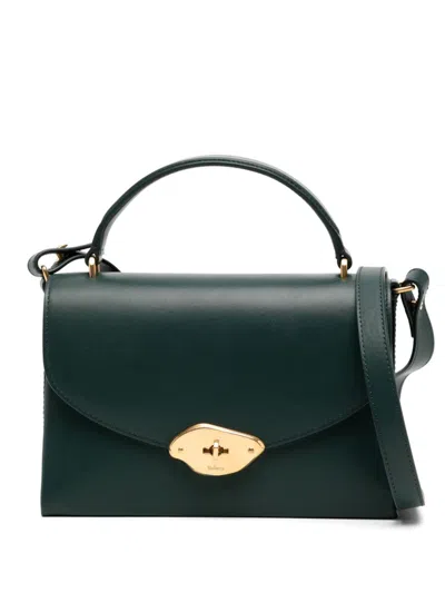 Mulberry Lana High Gloss Leather Top Handle Bag In  Green