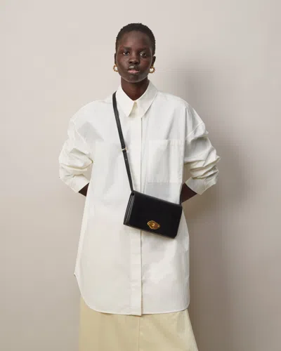 Mulberry Lana Wallet On Strap Black High Gloss Leather