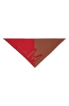 Mulberry Large Colorblock Cashmere Triangle Logo Scarf In Scarlet Red/bright Oak
