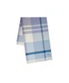 Mulberry Large Check Merino Wool Scarf In Blue