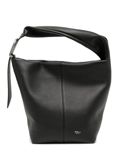 Mulberry Large Retwist Hobo Leather Tote Bag In Black