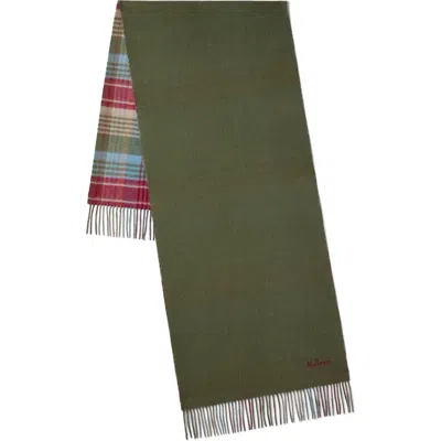 Mulberry Large Reversible Heritage Check Scarf In Green