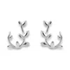 Mulberry Leaf Hoop Earrings New Silver