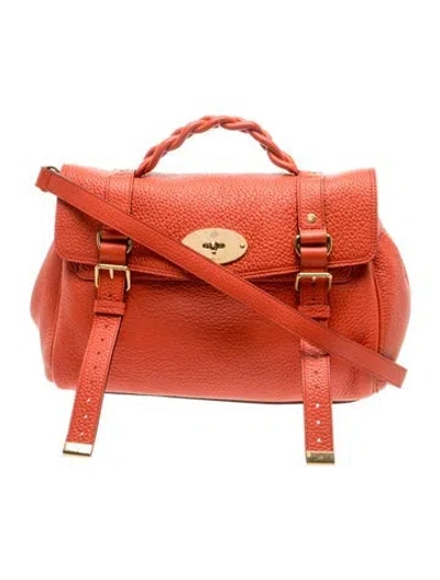 Pre-owned Mulberry Leather Alexa Mini In Orange