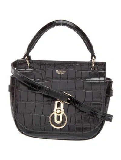 Pre-owned Mulberry Leather Amberley In Black