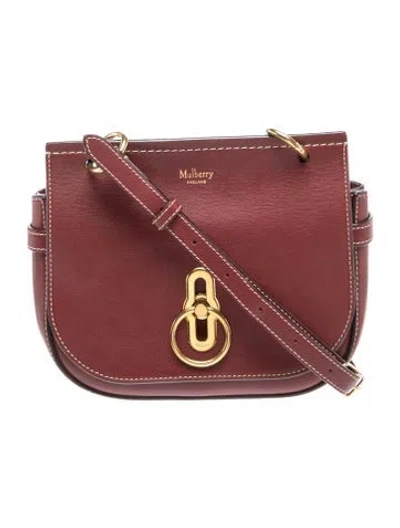 Pre-owned Mulberry Leather Amberley Small In Burgundy