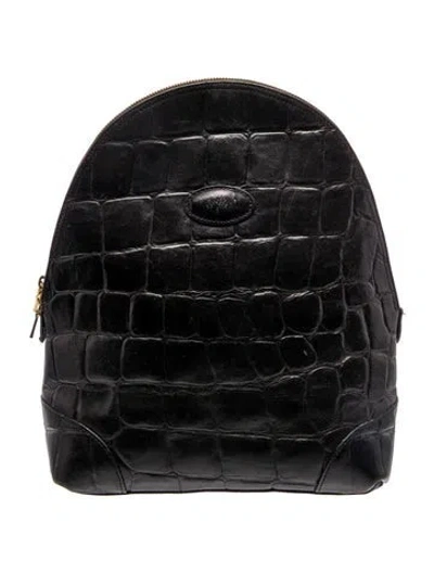 Pre-owned Mulberry Leather Backpack In Black