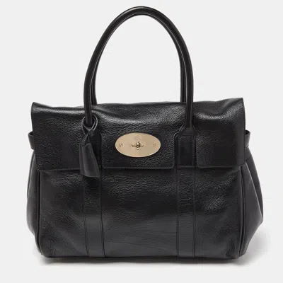 Mulberry Leather Bayswater Satchel In Black