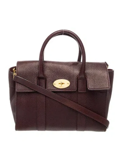 Pre-owned Mulberry Leather Bayswater Small In Burgundy