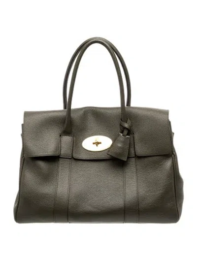 Pre-owned Mulberry Leather Bayswater Small In Gray