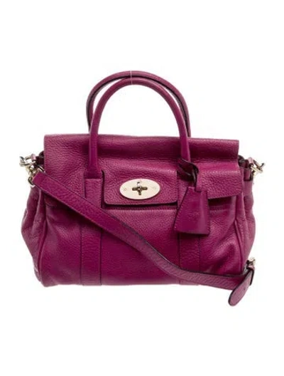 Pre-owned Mulberry Leather Bayswater Small In Purple