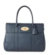 Mulberry Bayswater Grained Leather Satchel In Blue
