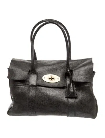 Pre-owned Mulberry Leather Bayswater Tote Bag Small In Black
