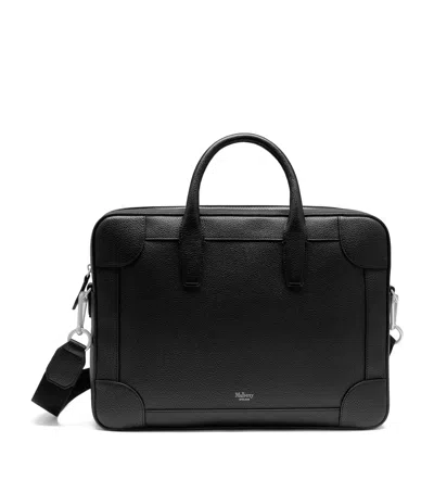 Mulberry Belgrave Full-grain Leather Briefcase In Black