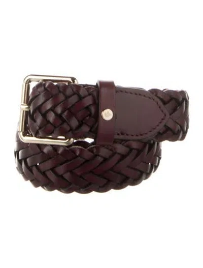 Pre-owned Mulberry Leather Belt In Burgundy