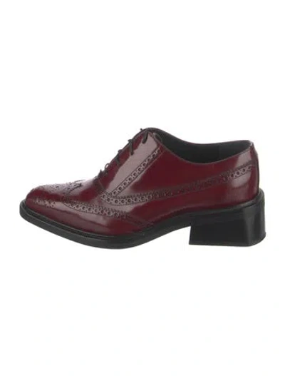 Pre-owned Mulberry Leather Brogues In Burgundy