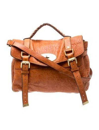 Pre-owned Mulberry Leather Bucket Bag In Orange