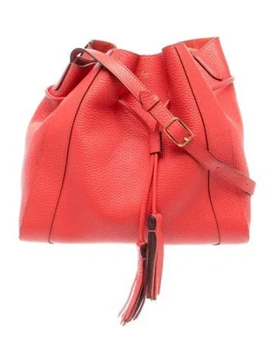 Pre-owned Mulberry Leather Bucket Bag In Red