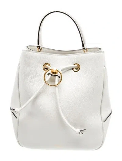 Pre-owned Mulberry Leather Bucket Bag In White