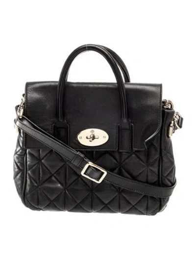 Pre-owned Mulberry Leather Cara Delevingne Medium In Black