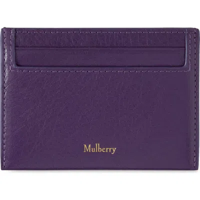Mulberry Leather Card Case In Amethyst
