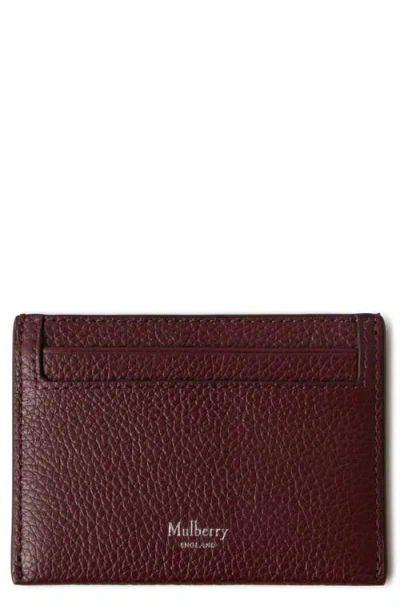 Mulberry Leather Card Case In Black Cherry