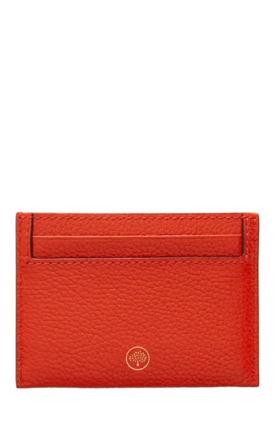 Mulberry Leather Card Case In Orange
