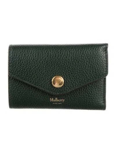 Pre-owned Mulberry Leather Card Holder In Green