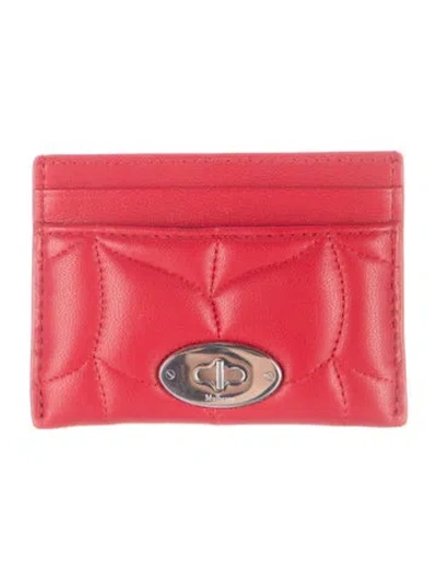 Pre-owned Mulberry Leather Card Holder In Red