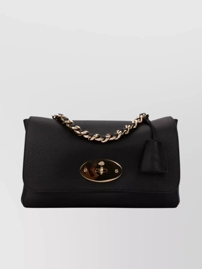 Mulberry Leather Chain Strap Shoulder Bag In Black