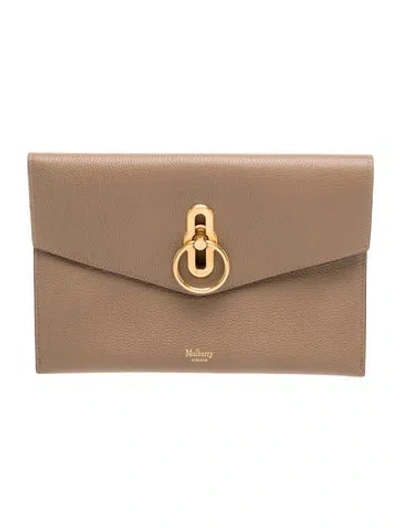 Pre-owned Mulberry Leather Clutch In Brown