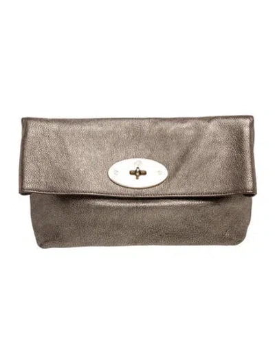 Pre-owned Mulberry Leather Clutch In Metallic