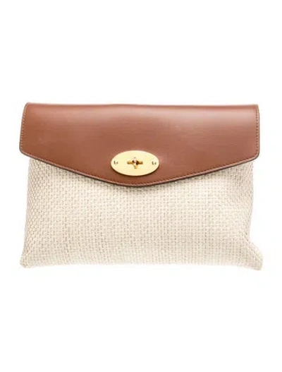 Pre-owned Mulberry Leather Clutch In Neutrals